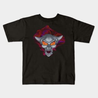 Flaming Demon Skull Kids T-Shirt